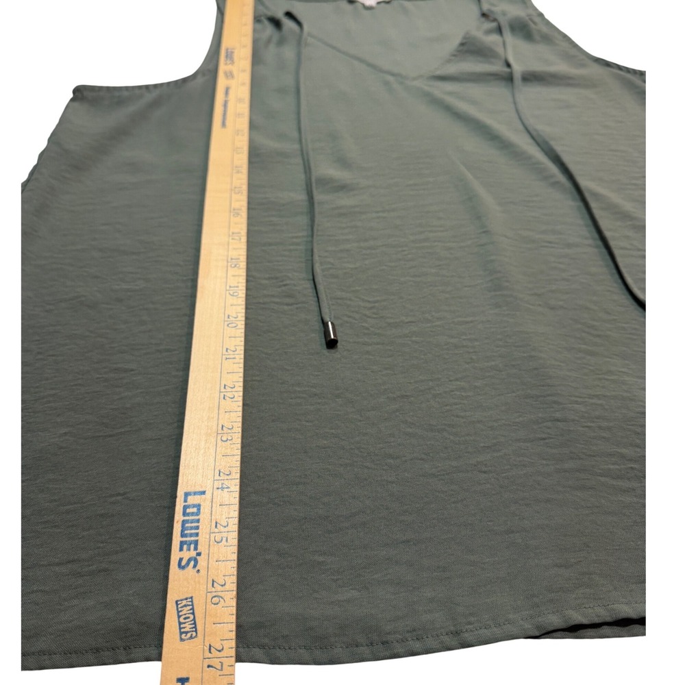 Maurices Sage Green Sleeveless Blouse Flowy V Neck Tank Top XXL - Picture 8 of 10